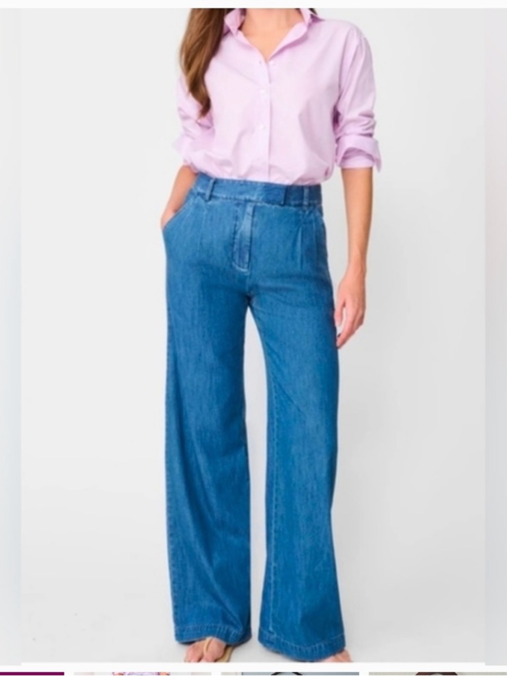 J. McLaughlin High-Rise Wide-Leg Blue Denim Jeans